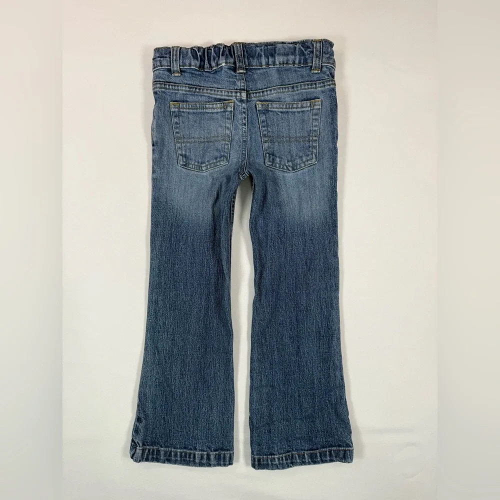 RALPH LAUREN Girls' Cotton Blend Y2K-Inspired Dark Wash Bootcut Leg Jeans Size 6